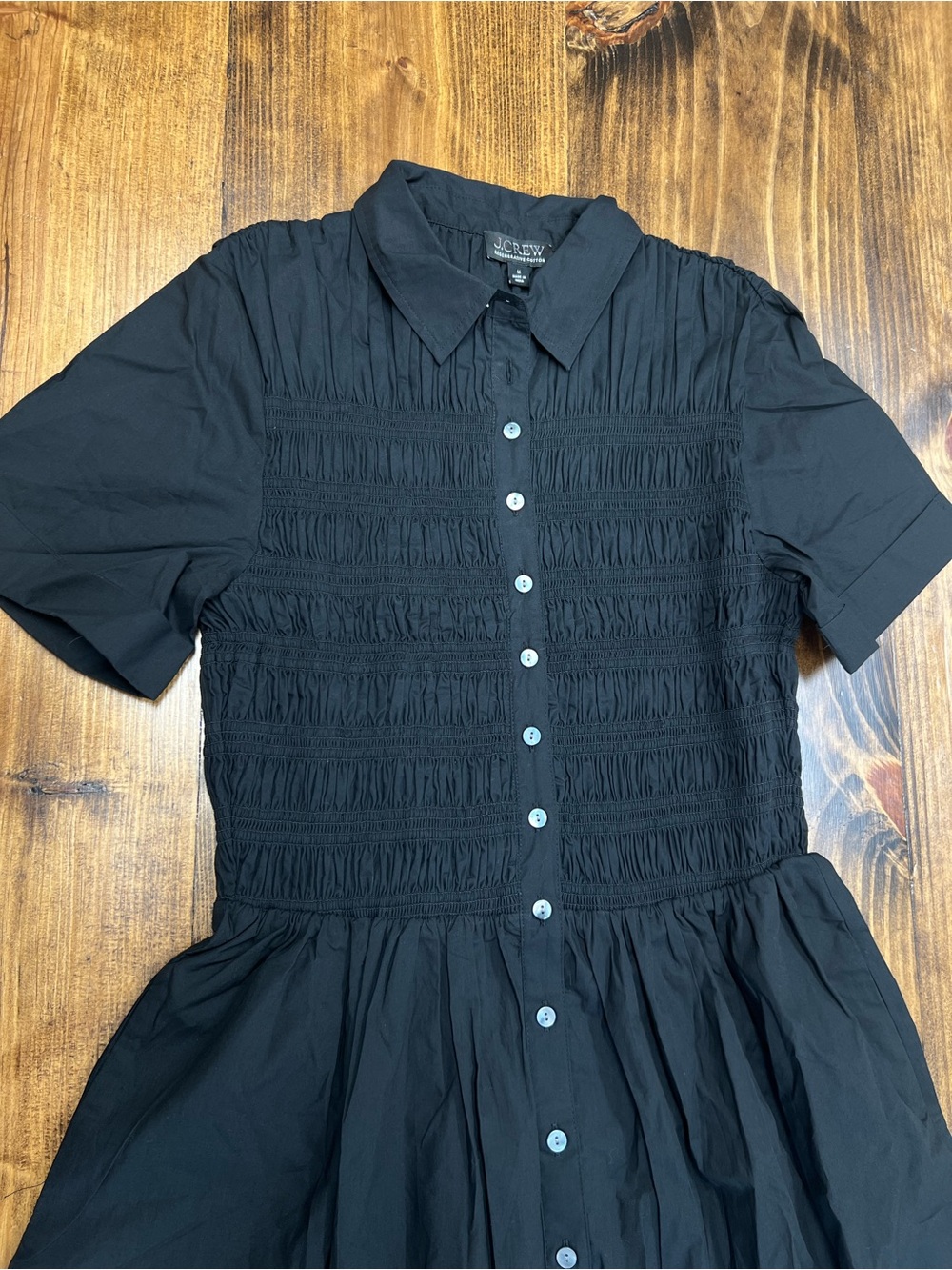 J. Crew Elsie shirt-dress in cotton poplin in Black Size Medium - Picture 7 of 9